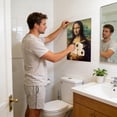 thumbnail image 4 of Funny Toilet Paper Mona Lisa Poster Canvas Wall Art Bathroom Decor, Humorous Masterpiece Parody Art Print Pictures for Powder Room, 1PC, 4 of 5