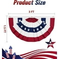 thumbnail image 2 of 1.5x3 Ft American Flag Bunting Flags Outdoor, 6 Pack Patriotic Bunting Outdoor Red White and Blue Bunting, USA Pleated Fan Flag Half Fan Banner for Outside Home 4th of July Decorations, 2 of 6