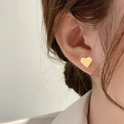 Litie 1Pair Women Ear Studs,Hypoallergenic Stainless Steel Minimalist Solid Color Heart Shape Earrings Jewelry