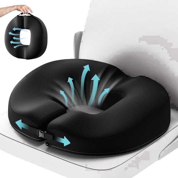 Lolsea Donut Pillow Seat Cushion for Tailbone Pain Relief and Hemorrhoid, Memory Foam Chair Cushion for Postpartum Pregnancy, Sciatica, Coccyx Pain Relief for Home, Office.