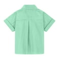 thumbnail image 5 of Mgmyaa Boys and Girls Button Down Shirts Kids Short Sleeve Collared Blouses Casual Tops with Pockets, 5 of 6