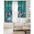 thumbnail image 2 of Hello Spring Blackout Curtains for Bedroom Living Room Darkening Curtains 63 Inches Long Pastoral Purple Bottle Floral Dark Green Wood Window Curtain 2 Panels Set Window Treatment Drapes 42"x63", 2 of 9