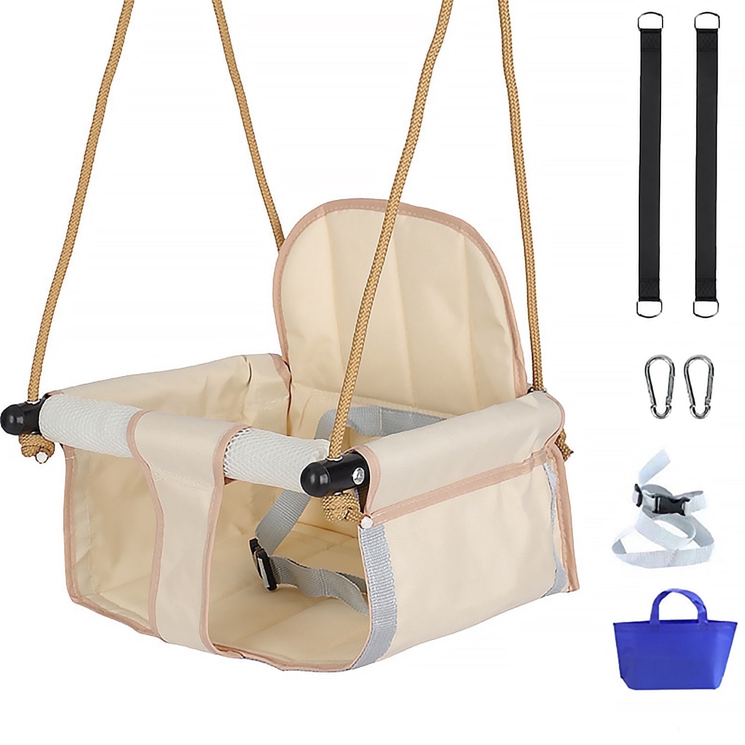 LINXUXIE Toddler Swing,Heavy Duty Rope Anti-Slip Swing Seat Suitable for Indoor & Outdoor, Birthday Gifts for 1-3 3-5 5-8 Year Old