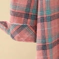 thumbnail image 6 of Vivianyo HD Women's Oversized Plaid Flannel Shirts, Chest Pocket Long Sleeve Button Down Casual Blouses for Women, Women's Pink, Sizes S-2XL, 6 of 6