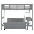 thumbnail image 5 of Bellemave Twin Over Full Bunk Bed with Desk and Storage Drawers, Solid Wood L-Shaped Loft Bunk Bed Frame for Teens Adults (Gray), 5 of 9