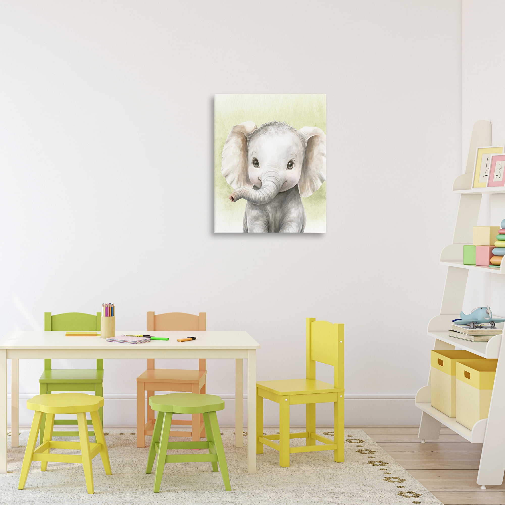 Stupell Industries Jungle Friends Baby Elephant Canvas Wall Art, design by Christine Simpson Art