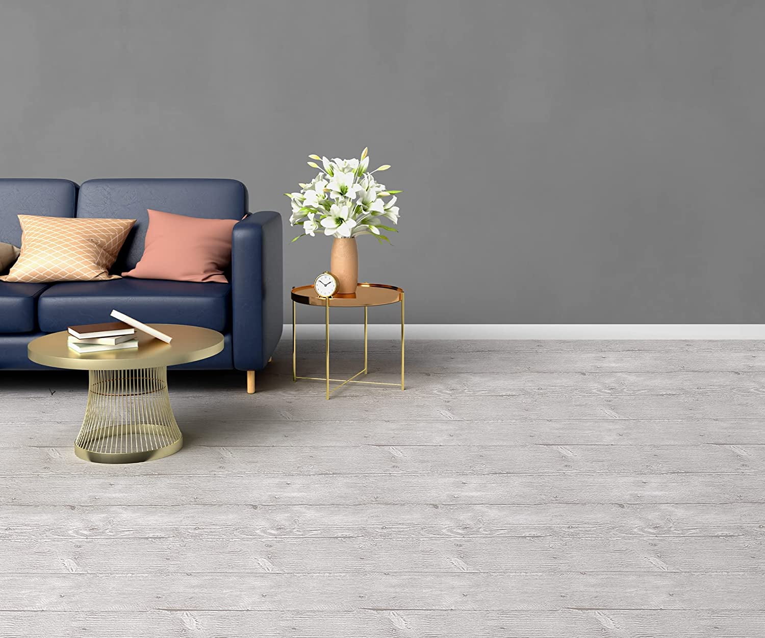 Oxdigi PVC Peel and Stick Contact Paper Vinyl Flooring Roll 24x 393 inch Self Adhesive Wood Plank Film