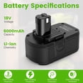 thumbnail image 2 of Cargador de batería Combo Futurebatt 18V Litio Ion 6.0Ah 110V, 2 of 8
