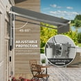 thumbnail image 3 of Outsunny 8' x 6.6' Patio Retractable Awning, Manual Sun Shade, Stripe Green, 3 of 9