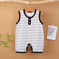 thumbnail image 2 of XXWXYD Toddler Sleeveless Jumpsuit Striped Tank Top Romper Outfit for Baby Kids Summer Lightweight Casual Clothes, 2 of 9