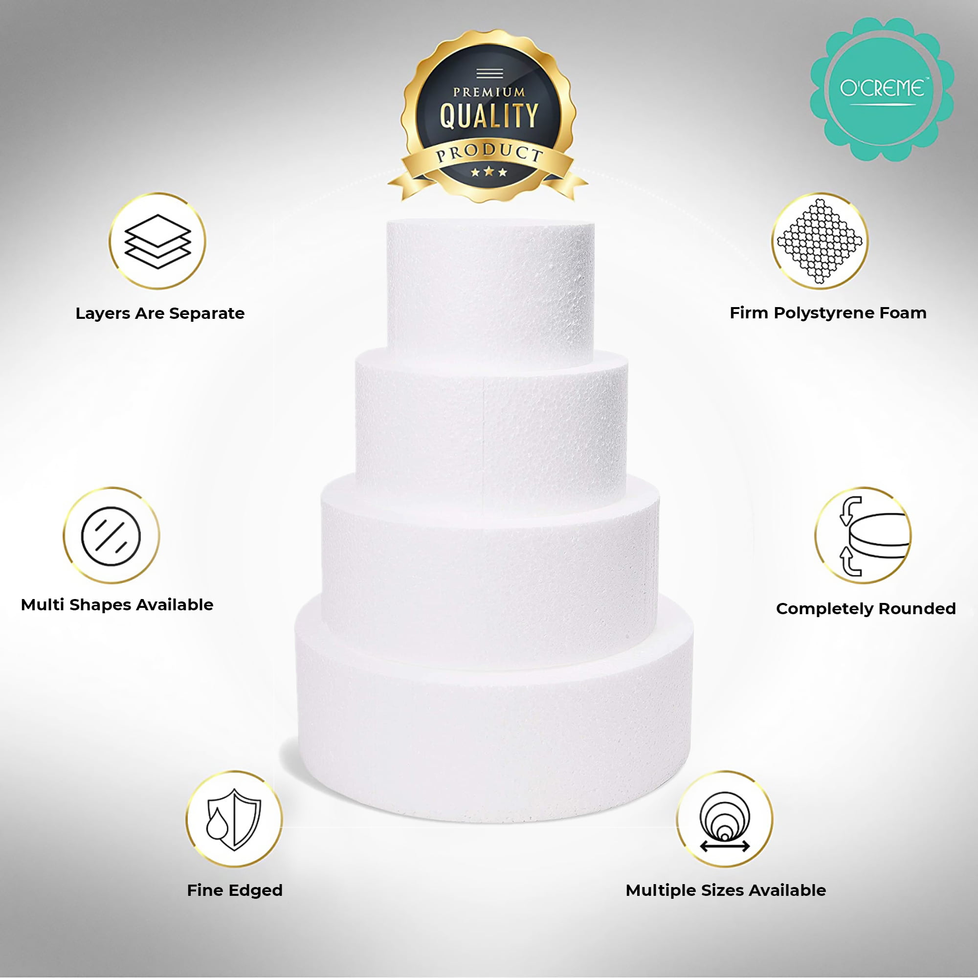 Cake Foam Cone, JUSTDOLIFE DIY White Blank Cake Styrofoam Cone