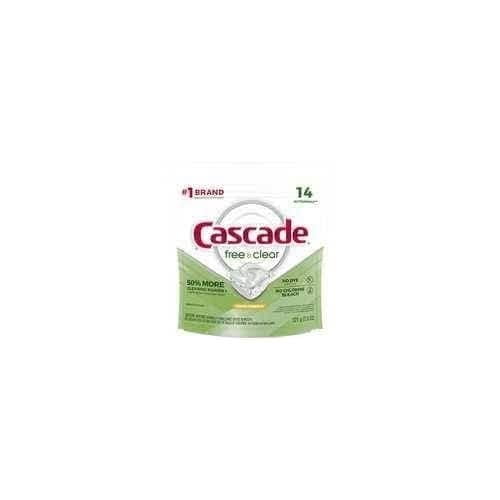 Cascade Free & Clear Dishwasher Pods, Actionpacs Dishwasher Detergent Tabs, Lemon Essence Scent, 14 Count Packaging May Vary - Pack of 2