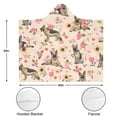 thumbnail image 3 of Wearable Blanket,Shepherd Dog and Flower Floral Hooded Wearable Flannel Blanket for Adults & Teens,Winter Poncho Shawl Wrap Cape Cozy Anti-Pill,50"x60", 3 of 5