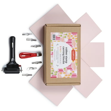 Incraftables Stamp Pads for Rubber Stamps 5-Pack (6x4) and Rubber Stamp Carving Tools