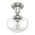 thumbnail image 6 of Hunter - Saddle Creek 1-light Brushed Nickel, Small Pendant Light, Dimmable, Schoolhouse Style, Schoolhouse Shaped, for Bedrooms, Dining, Living Rooms - 19029, 6 of 9