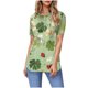 thumbnail image 1 of Tops de Cuello Redondo para las Mujeres Impreso Collar de Botón de Cremallera de Manga Corta, Top Casual para el Hogar Y el Uso Diario, 1 of 9