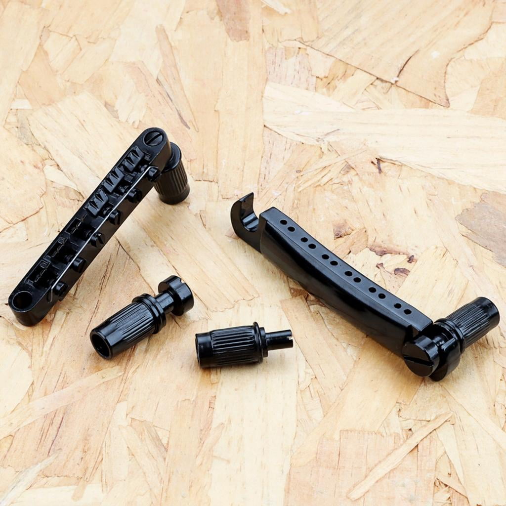 Yihuala Electric Guitar Bridge Tailpiece 12 String Saddle Bridge with Studs and Anchors Guitar Musical Instrument Part