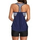 thumbnail image 4 of ¡Rebajas! Trajes de baño tankini Prolriy para mujer, trajes de baño tankini de dos piezas con espalda en T y shorts tipo bóxer, trajes de baño deportivos para mujer, talla XXL, azul oscuro., 4 of 8