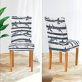 thumbnail image 3 of Yayeee 4 Pack Dining Chair Covers Stretch Parson Chairs Slipcovers Seat Protector, Light Sharks, 3 of 6
