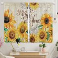 thumbnail image 3 of Rustic Sunflower Kitchen Curtains, Yellow Floral Curtains for Kitchen, Vintage Country Flower Cafe Window Tier Quote Retro Small Short Bathroom Window Treatment Drapes 27.5x39 Inch, 3 of 4