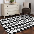 thumbnail image 3 of Bohemia Area Rugs 2.7'x5', Washable Small Throw Rugs for Kitchen Bedroom, Retro Abstract Geometric Pattern Boho Black Indoor Outdoor Rug Non-Slip Low Pile Carpet Runner Reversible Floor Mats, 3 of 8