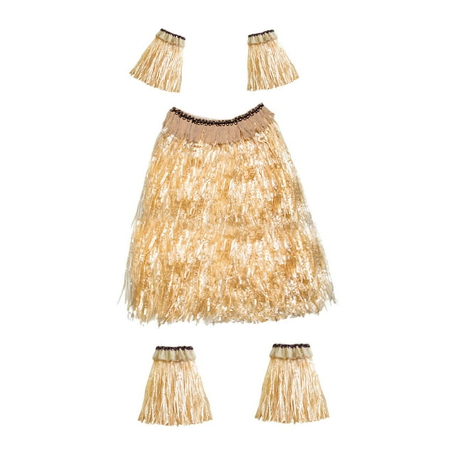 Conjunto de falda de hierba elegante hawaiana Accesorio versátil para presentaciones en el escenario Resistente Talla L