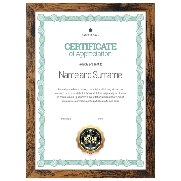 A4 Picture Frame (21 x 29.7 cm) Single Pack, Vintage Style 8.3x11.7 Picture Frame, Photo Frame A4 Perfect for Displaying on Walls or Tables in Living rooms, Bedrooms, Offices, or Hallways