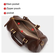 Genuine First Layer Cowhide Women's Lychee & Wrinkled Texture Cylinder Handbag & Shoulder Bag