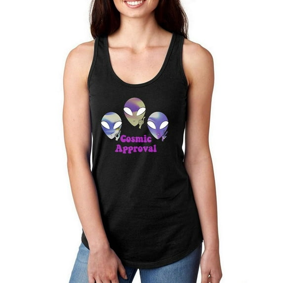 Alien Cosmic Approval Racerback Tank Women -Smartprints Designs, Female Large