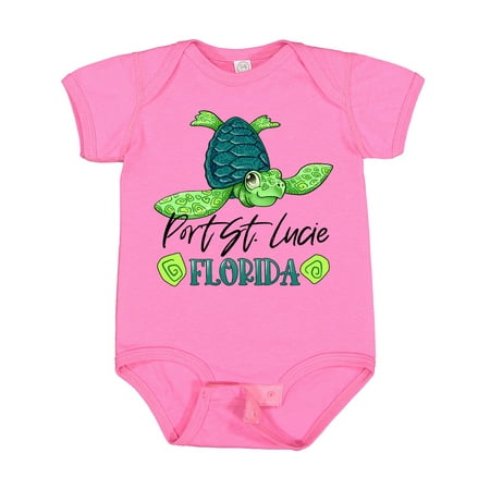 

Inktastic Port St. Lucie Florida Happy Sea Turtle Gift Baby Boy or Baby Girl Bodysuit