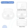 thumbnail image 3 of Uxcell 25 Pcs Bloqueo de Cuerda de Plástico con Resorte, Clip de Dos Orificios, Tope de Fin de Cierre, Transparente + Blanco, 3 of 7