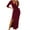 Wine, variant on gakvbuo Fall Dresses for Women Women Sexy Casual V-Neck Long Sleeve Solid Color High Split Sheath Ankle-Length Dress