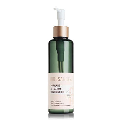 Biossance Squalane + Antioxidant cleansing Oil Lightweight Facial Oil cleans Deep into Pores, Removes Makeup and Hydrates Skin For all Skin Types (67 ounces)