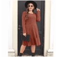 thumbnail image 4 of Women's Sweater Dress Fall Knit Crew neck Pullover Dresses Casual Long Sleeve High-elasticity base skirts for autumn and winter, 4 of 6