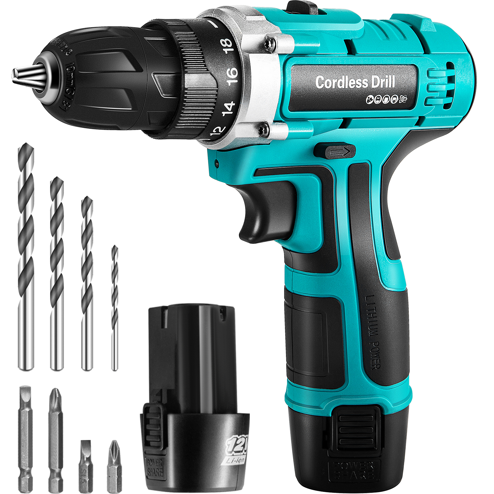 VEVOR Cordless Drill Driver, 12V Max 