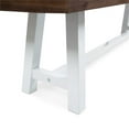 thumbnail image 5 of Noble House Jubilee Indoor Acacia Wood and Iron Dining Bench in Dark Brown/White, 5 of 7