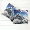 thumbnail image 2 of Ambesonne Fantasy Throw Pillow Cover 2 Pack, Snow Capped Mountain, 16", White and Navy Blue, 2 of 6