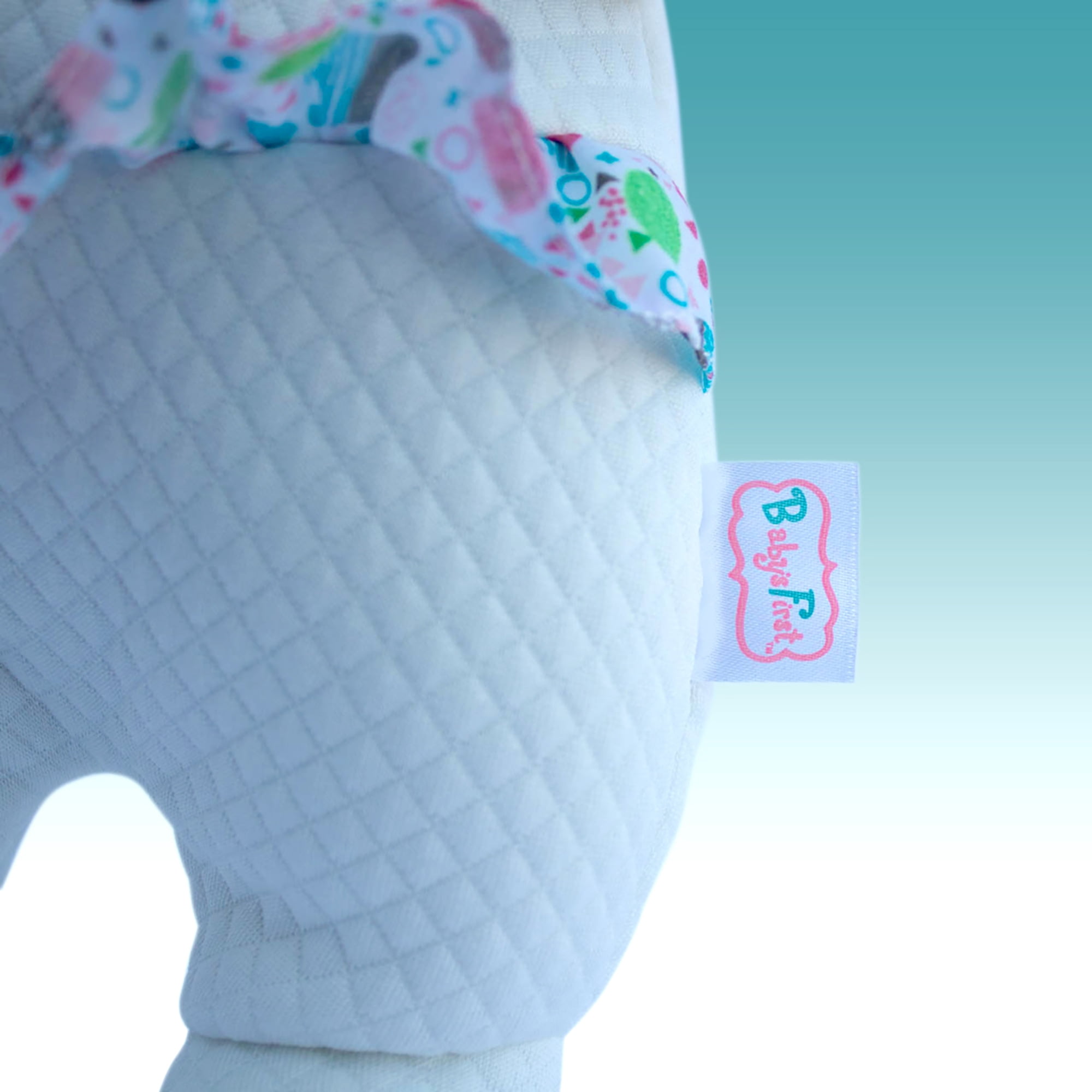 Baby's First: Love Bear Baby Doll - White Quilted Outfit, Interactive Musical Doll, Plays This Little Light of Mine, Soft Toy, Baby-Kids-Toddlers 3mo+