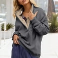 thumbnail image 5 of Gray Long Sleeve Shirts for Women Sweatshirt for Women Oversized Casual Long Sleeve Button Neck Pullover Tops Fashion Outfits Clothes Fashion Clothing, 5 of 6