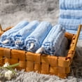 thumbnail image 3 of Baby Muslin Burp Cloths - Natural Cotton Wipes - Soft Newborn Face Towel for Sensitive Skin - Registry as Shower, 10 Pack 12"x12" Washcloths, Baby Essentials for Boys & Girls (Blue), 3 of 8