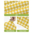 thumbnail image 4 of Yellow Bar Stool Covers Set of 4, Country French Rustic Buffalo Plaid Modern Art Stretch Washable Bar Chair Covers with Backs, Removable Pub Counter Height Chair Cover for Kitchen Dining Room Cafe, 4 of 7