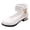 White, variant on Girls Mary Jane Dress Shoes Lace Pearl Ankle Cuff Bowknot Rhinestone Tassel Detail Rear Zipper Low Heel Flats (White, 10.5-11 Years )