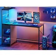 Bestier 48-Inch LED Gaming Desk with Adjustable Shelf and Storage Drawer, Black