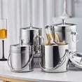 thumbnail image 4 of Metal Double Wall Ice Bucket With Lid For Cocktail Bar, Wine, Home Bar Accessories, 4 of 5