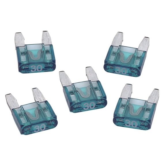 RoadPro RPMINI30 30 Amp Mini Fuse Clear Mini Blade 30A Automotive Fuses for Car Truck - 5 per Pack