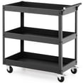 thumbnail image 1 of Costway Chariot Utilitaire Robuste à 3 Niveaux avec Poignée Ergonomique Roues Universelles Garage Noir, 1 of 10