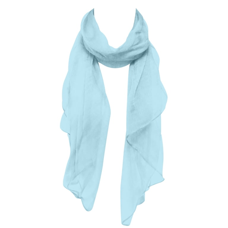 Wrapables Solid Color 100% Silk Long Scarf, Baby Blue - Walmart.com