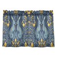 thumbnail image 7 of Yayeee Kitchen Curtains Tier Pair Light Filtering 27"x24" Rod Pocket Short Cafe Window Panel, Yellow Forest Pattern, 7 of 7
