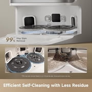 DREAME Robot Vacuum and Mop, 25000Pa Suction, TriCut Anti-Tangle, 100 Days Auto-Empty, Pet Hair Capets Friendly, MopExtend Tech for Edge Cleaning, Smart Obstacle Avoidance,White
