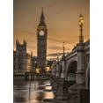 thumbnail image 2 of Frank, Assaf 19x24 Black Ornate Wood Framed with Double Matting Museum Art Print Titled - Westminster bridge and Big Ben from Thames promenade, London, UK, 2 of 4